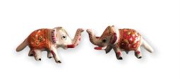 Set of 2 Elephants WHITE